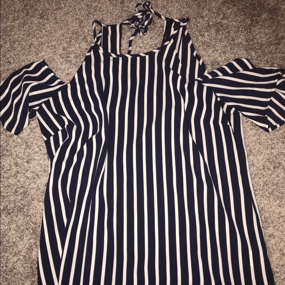 Navy striped top